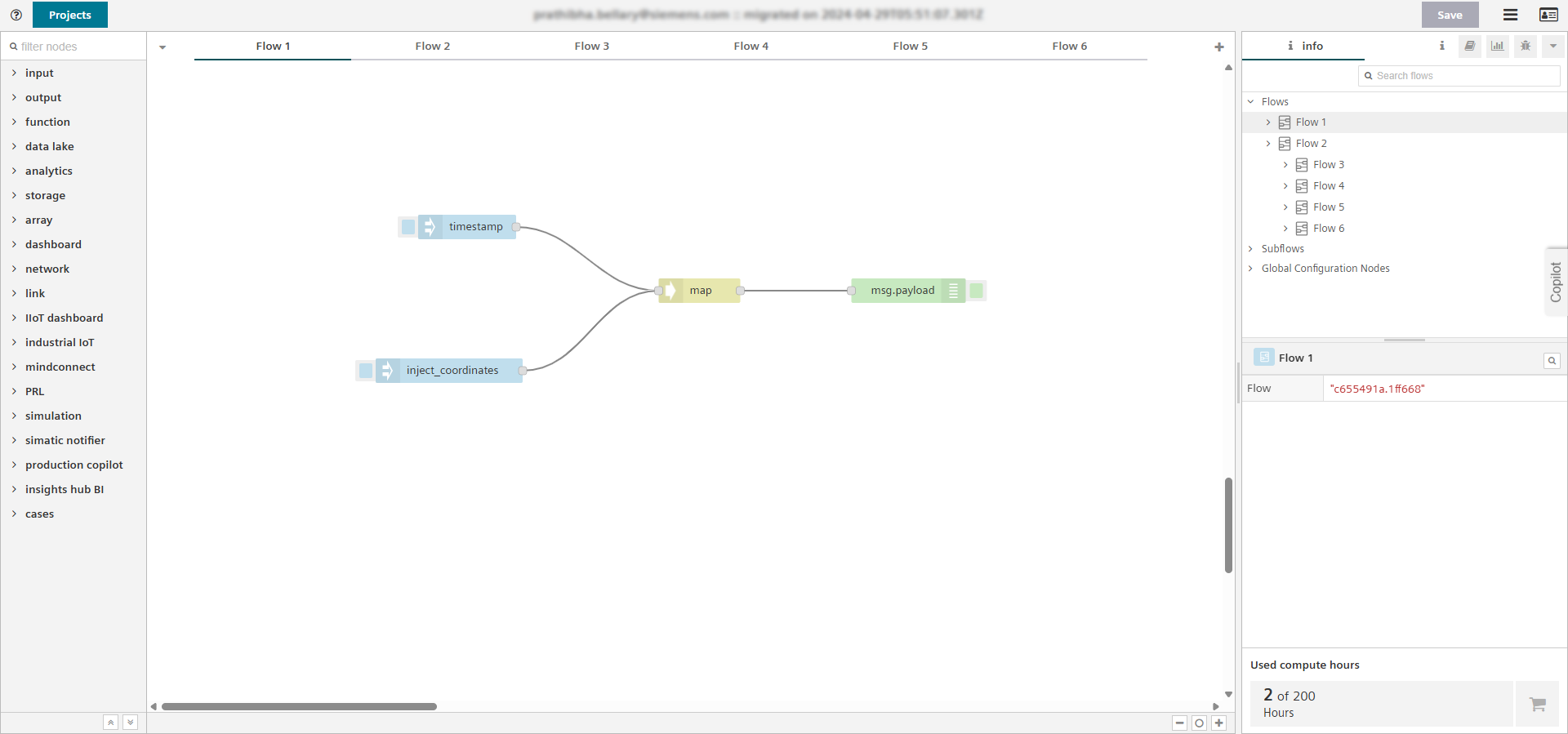 Visual Flow Creator 流编排界面(来源 documentation.mindsphere.io 官方截图)